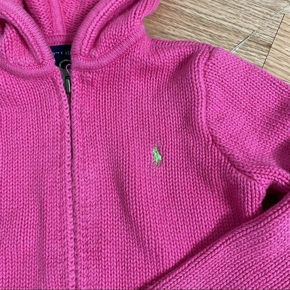 Ralph Lauren Pink Full Zip Sweatshirt Sz 5 Kids